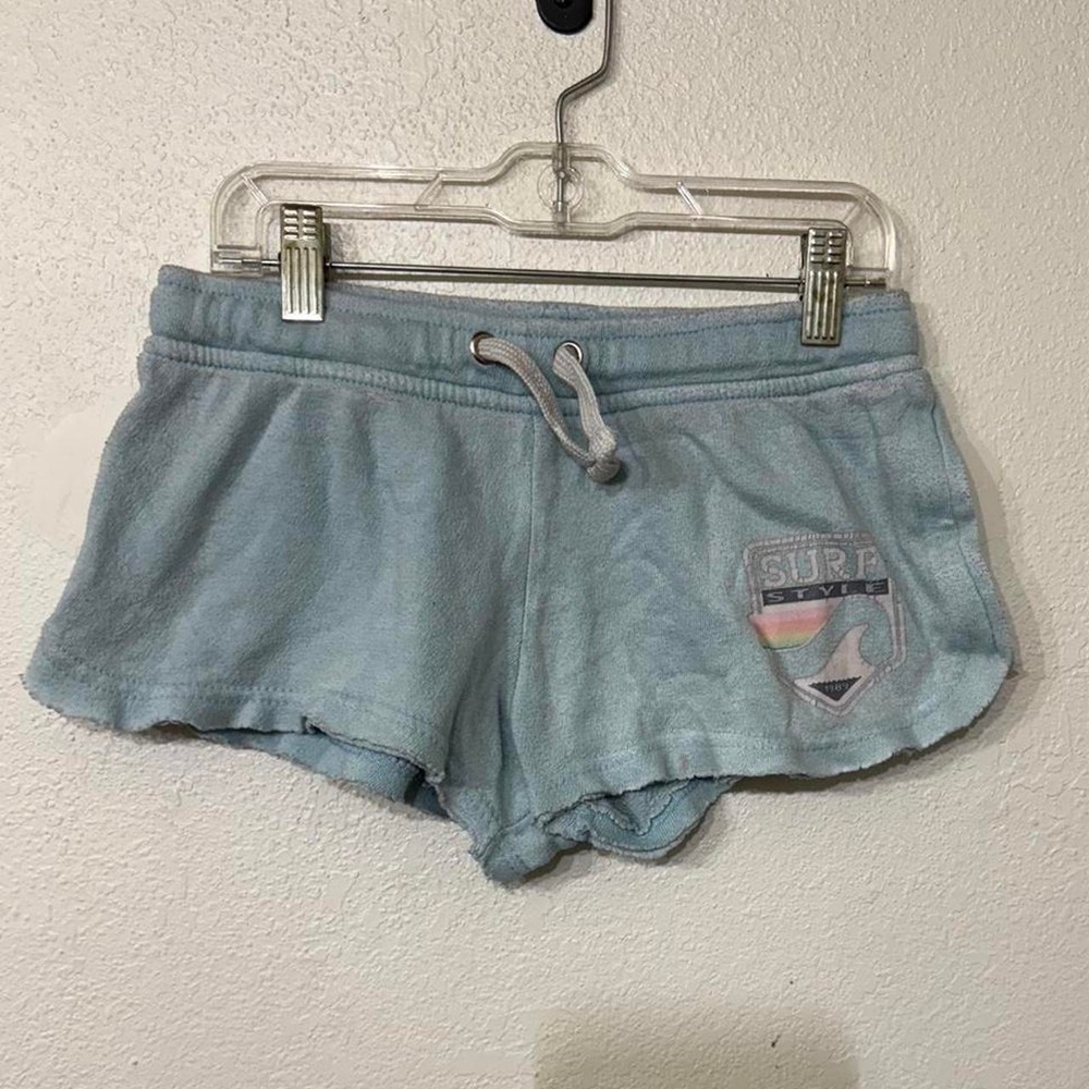 Blue and white surf shorts
